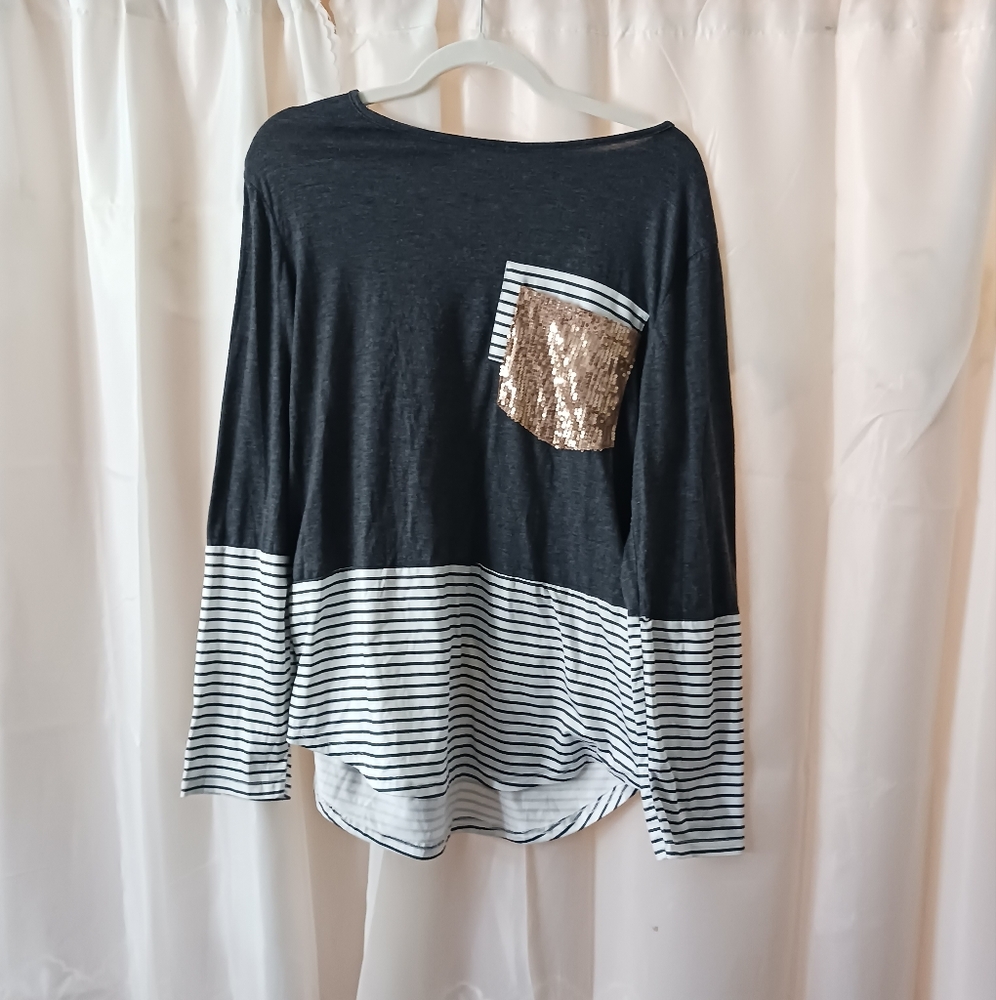 Gently used striped long sleeve shirt